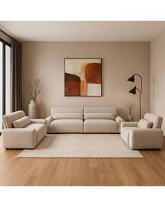 طقم كنب إيليت 3 قطع - بيج