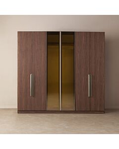 دولاب ملابس غير قابل للكسر كونا 6 ابواب - بني