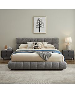 سرير كينغ بوكليه راين 180x 200 سم - رمادي
