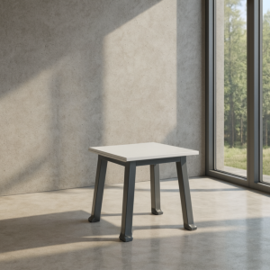 طاولة شاهي لون ابيض ارجل رصاصي - ابيض ارجل ابيض مقاس 50-50-45H موديل TR-TEA TABLE