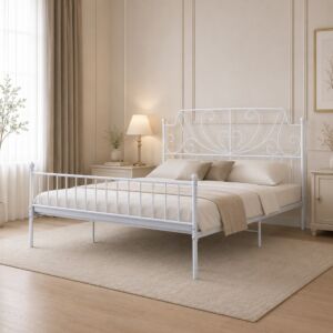 سرير كينغ 200x180 سم رومو - أبيض