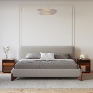 سرير كورفا سوبر كينغ 200x200سم - رمادي