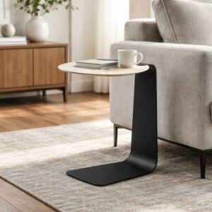 طاولة جانبية نولا - اسود ورمادي