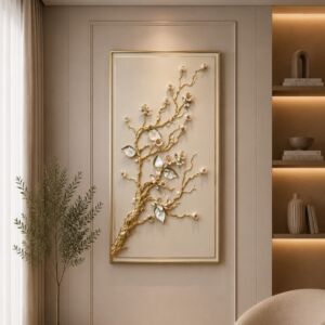 لوحة جبسية مقاس 80x180 سم روت - برواز ذهبي