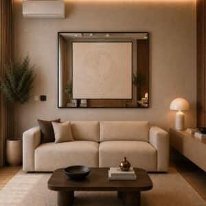 مرايا ديكور وسطها لوحة 150×200