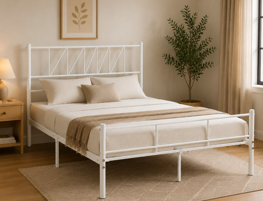 سرير حديد 140x200 سم - ابيض